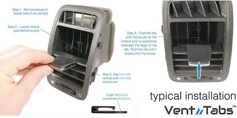 VentTabs for BMW 3 Series (2006-2013) E90/E91/E92/E93 - Front Air Outlet Vent Clip | No Tools | Replacement AC Compatible with BMW 316i, 318i, 320i, 323i, 325i, 328i, 330i, 335i | Pack of 2 in Kuwait