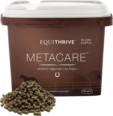 Equithrive MetaCare Horse Supplement Pellets with Resveratrol, Flavonoids and Amino Acids, Equine Metabolic Support, 3.3 lbs, 30 Day Supply in Kuwait