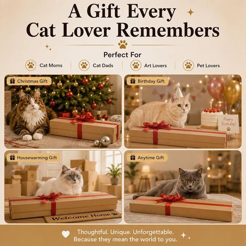 Mona Lisa Cat Scratcher Bed Home Decor 3-in-1 Pre-Assembled Frame Easy Setup 3D Kitten Cardboard House Horizontal Scratching Pad Cat Living in Famous Painting Gift for Your Beloved Pet in Kuwait