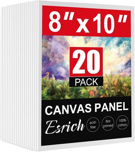 ESRICH Canvas Boards for Painting, 60 Pack Canvas for Painting 11x14 Cotton Primed Acid Free Blank Canvas Panels for Oil Paint, Watercolor, Acrylic Paint, Gouache and Tempera. in Saudi Arabia