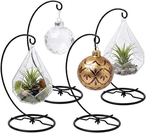 HOHIYA 4 Pcs 9.5 Inch Ornament Display Stand Holder for Glass Terrarium Air Plant Halloween Christmas Twist Wire Gold in Kuwait