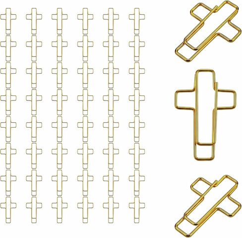 50 PCS Gold Cross Paper Clips - Cross Paper Clips for Babil in Kuwait