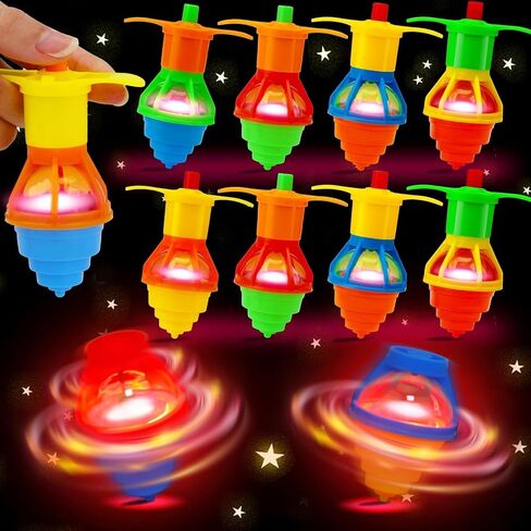 24PCS Light Up Spinning Tops for Kids, Party Favors for Kids 3-5 4-8 8-12, Fidget Spinner Bulk Toy for Toddler Boys Girls Easter Goodie Bags Stuffers Birthday Return Gifts Treasure Box Classroom Prize in Kuwait