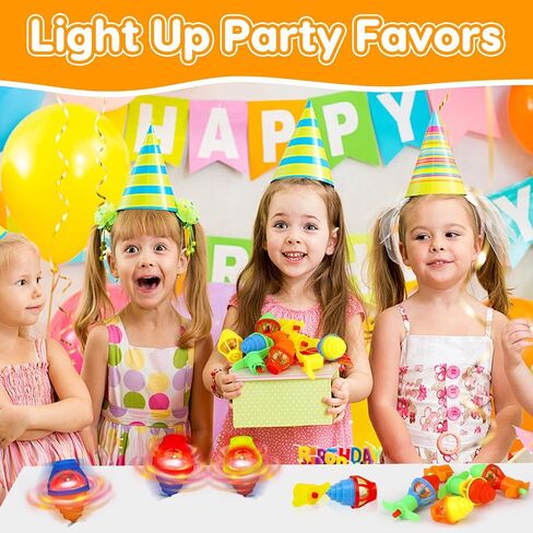 24PCS Light Up Spinning Tops for Kids, Party Favors for Kids 3-5 4-8 8-12, Fidget Spinner Bulk Toy for Toddler Boys Girls Easter Goodie Bags Stuffers Birthday Return Gifts Treasure Box Classroom Prize in Kuwait