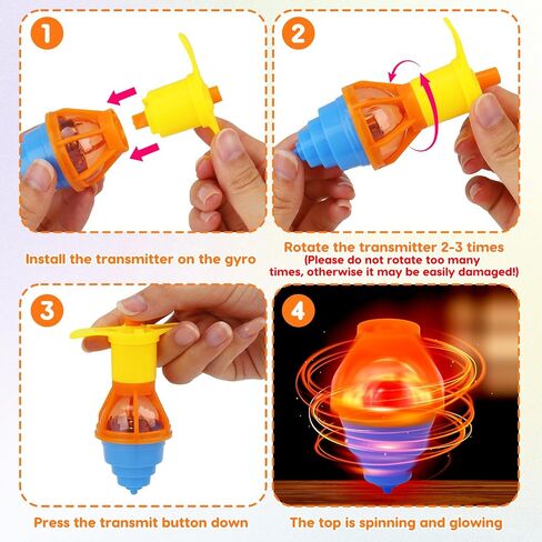 24PCS Light Up Spinning Tops for Kids, Party Favors for Kids 3-5 4-8 8-12, Fidget Spinner Bulk Toy for Toddler Boys Girls Easter Goodie Bags Stuffers Birthday Return Gifts Treasure Box Classroom Prize in Kuwait