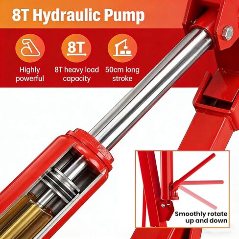 6000 LBS Engine Hoist with Leveler, 3 Ton Cherry Picker Engine Hoist, Folding Engine Shop Crane Hoist Lift, 8 Ton Hydraulic Pump, Cherry Picker Shop Crane with 6 Casters (2Ton) in Saudi Arabia