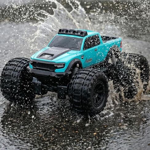 C8816 1:12 Scale Monster Truck RC Car, Amphibious Remote Control Car 4WD All-Terrain, 2.4G Dual Battery 2 Speed Modes, Waterproof for Lake, Grass, Sand & Racing | Gifts for Ages 6-12, Adults in Kuwait