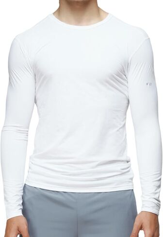 Freeze TECH Breathable Cooling T-Shirt Long Sleeve Performance LINE Crewneck (US, Alpha, L, White) in Saudi Arabia