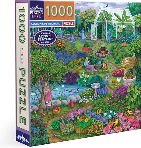 eeBoo Piece & Love: Alchemist's Orchard - 1000 Piece Puzzle - Adult Square Jigsaw, 23x23, Includes Image Reference Insert, Glossy Pieces in Kuwait