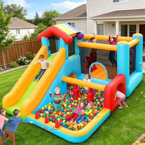 Akeydiy Bound House Mater Slide ، قلعة Bounce Bound مع شريحة وسباح ، ومياه قابلة للانفخت شريحة الفناء الخلفي للمنتزه المائي. in Kuwait