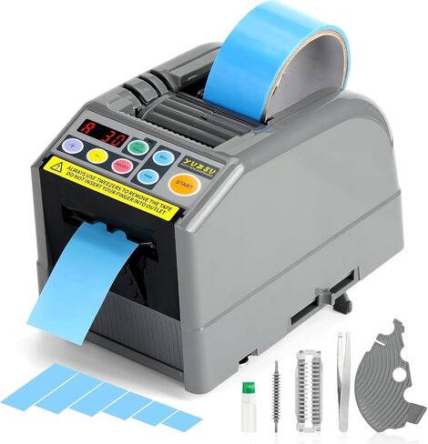 Ribbon Cutting Machine, Automatic Tape Dispenser,Tape Width 6-60mm,Length 5-999mm Transparent Tape/Double-Sided Tape, Adhesive Cutter with Manual & Auto Ideal for Business & Home. in Kuwait