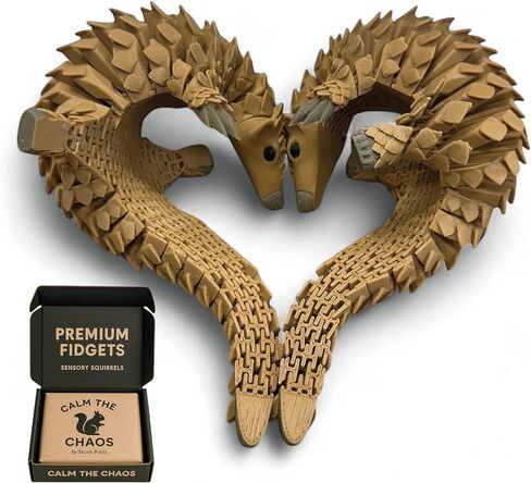 Skunk Prints HyperFlexi™ Articulated Pangolin 3D Printed Sensory Figurine, Premium Linking System (Beige, Regular) in Kuwait