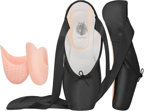 IJONDA Adult Ballet Pointe Shoes for Girls and Women with Toe Pads and Mesh Bag in Kuwait