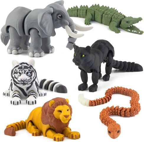 6pcs ثلاثية الأبعاد حيوانات Safari Animals Toys ، واقعية واقعية حيوانات حيوانات تعليمية تعليمية تعليمية تملأ لعبة Toy Toppers Gift Form in Kuwait