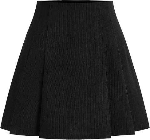 CIDER Mini Skirt Pleated Mid Waist Corduroy Women Short for Women Fall Mini Skirts Trendy in Saudi Arabia