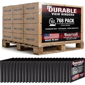 Samsill Durable 0.5 Inch Binder, Made in The USA, D Ring Binder, Customizable Clear View Cover, Charcoal Black, Holds 125 Pages in Kuwait