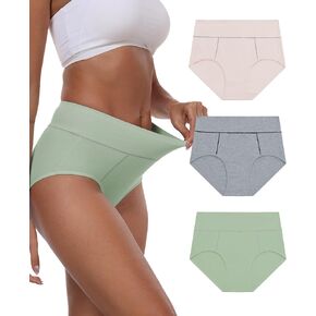 ANLIQI Underwear for Women Cotton High Waist Panties Soft Stretch Full Coverage Briefs Ladies Breathable Panties-Multi Pack in Kuwait