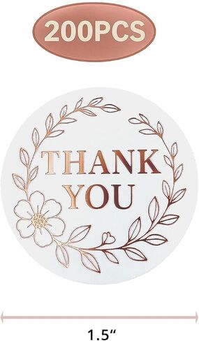 1.5" Rose Gold Thank You Stickers, 224 Pcs Self-Adhesive Thank You Stickers for Packaging, Envelope Seals, Small Business, Wedding, Party in Kuwait