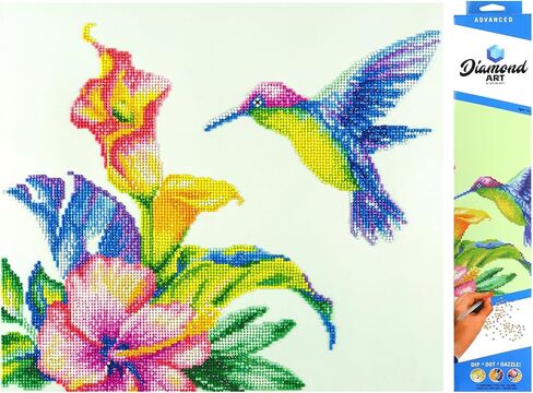 DIAMOND ART BY LEISURE ARTS Diamond Painting Kits for Adults 14"X16" Advanced Hummingbird, Full Drill, Art Kits, Dimond Art, for Adults, Kit in Kuwait