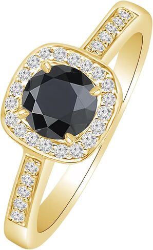 2.25 Carat Graduating Classic Cushion Halo Prong and Pave-Set Diamond Engagement Ring 14K Gold with a 2 Carat Round Cut AAA Quality Black Diamond (Heirloom Quality) in Kuwait
