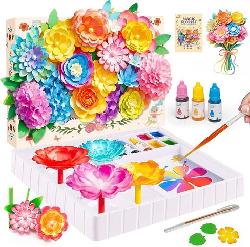 Kiditos Magic Flower Art Kit for Girls – DIY Blooming Flower Craft Kit with Color Drop Science Experiment | Creative Art & STEM Toy for Ages 6+ in Kuwait