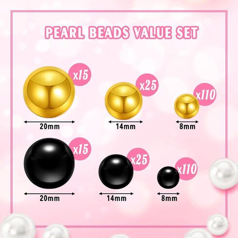 260Pcs Vase Filler White No Hole Faux Beads for Vase Filling Decorations, Candle Centerpieces, Wedding Centerpieces, Home Party Decor (8/14/18mm) in Kuwait