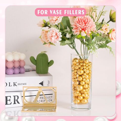 260Pcs Vase Filler White No Hole Faux Beads for Vase Filling Decorations, Candle Centerpieces, Wedding Centerpieces, Home Party Decor (8/14/18mm) in Kuwait