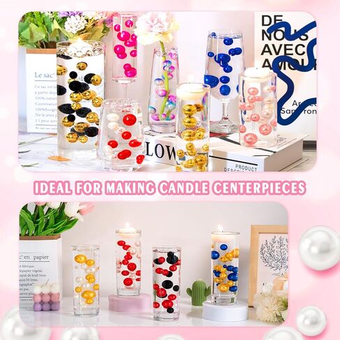 260Pcs Vase Filler White No Hole Faux Beads for Vase Filling Decorations, Candle Centerpieces, Wedding Centerpieces, Home Party Decor (8/14/18mm) in Kuwait