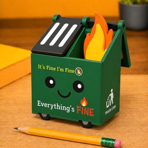 حامل قلم القلم الرصاص Firet Fire مع بطاقات Note 100 PCS ، مقصورتان للمكتب والوازم المكتبي ، ديكورات مكتب Office Office Funder لمدرس زملاء العمل (تم تجميعها بالفعل) in Kuwait