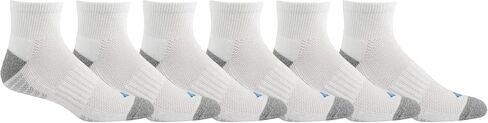 Columbia Mens 1/2 Cushion Quarter Arch Support Poly Blend Socks, 6-pack, White/Columbia Grey, 0-1 US in Saudi Arabia