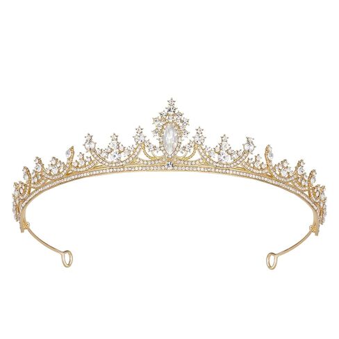 Sweetv Princess Tiaras for Women ، Gold Crystal Crown لعيد الميلاد ، عصابات الزفاف للعروس ، راينستون تايرا أغطية الشعر ملحقات الشعر ل Quinceanera Pageant Prom in Kuwait