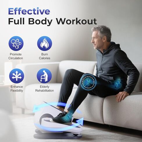 Under Desk Elliptical Machine, Ellipse Leg Exerciser as Seen on Tv for Seniors Adults with 10 Adjustable Speed, Quiet & Portable Mini Seated Pedal Exerciser in Kuwait