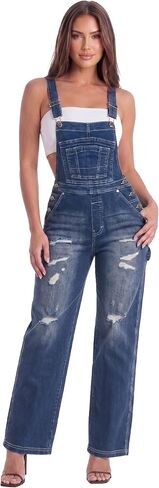 Hybrid & Company Womens Stretch Denim Overalls PVJ156999M MEDIUMWASH S in Kuwait