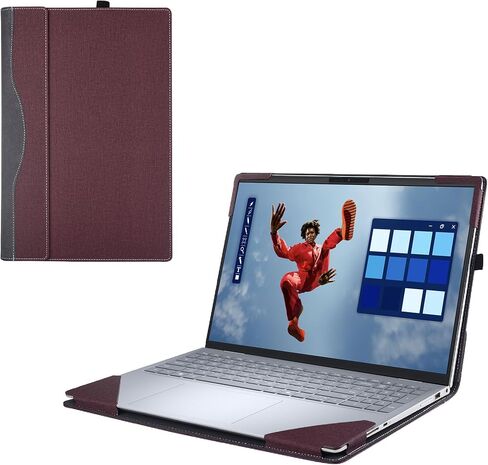غطاء حالة الكمبيوتر المحمول لـ HP Envy X360 15-FE/15T-FE/15T/15Z/15-ED/15-ER/15T-ES100 2-in-1 PU SELPED SLEEVE COMPORTER (WINE RED) in Kuwait