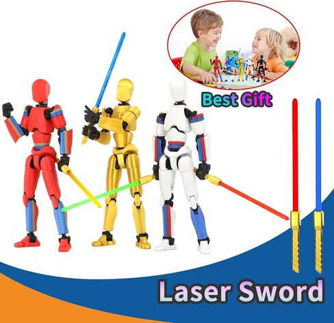 T13 Action Figure Already Assembled, 5-Pack Multi-Colored Titan 13 Action Figure Set Dummy with Laser Saber 3D Printed T 13 Lucky 13 Robo 13 Nova 13 Action Figures, Figura de acción t13, 5 Colors in Kuwait