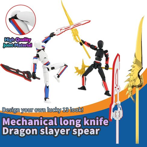 T13 Action Figure Already Assembled, 5-Pack Multi-Colored Titan 13 Action Figure Set Dummy with Laser Saber 3D Printed T 13 Lucky 13 Robo 13 Nova 13 Action Figures, Figura de acción t13, 5 Colors in Kuwait