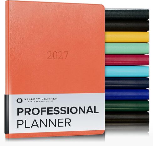 Gallery Leather Professional Planner 2026 - Acadia Deep Red - 9x7" in Kuwait