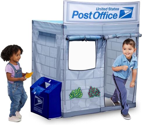 Kid Trax USPS Play Tent for Kids, Tent House for Kids, Large Front and Rear Openings, Mail Collection Box, Includes Carrying Case, Mail Truck or Carrier Accessory, Kids Play House, Post Office Toys in Kuwait