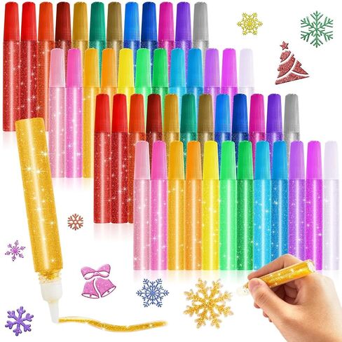 GISGFIM 24 Pack Glitter Glue Glue 24 Color Gliter Glue Glue Stick Set 0.35 Oz Rainbow Gel Ats for Arts Crafts DIY Project in Kuwait