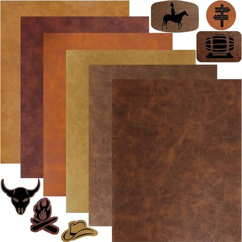 12.6 "x10.2" Laser Engraving Pu Leather Blanks - 5 أوراق كبيرة من الجلد على بقع القبعة - مقطوعة في إرادة أي أشكال لأعمال DIY وملابس (5 أوراق ، 5 ألوان) in Kuwait