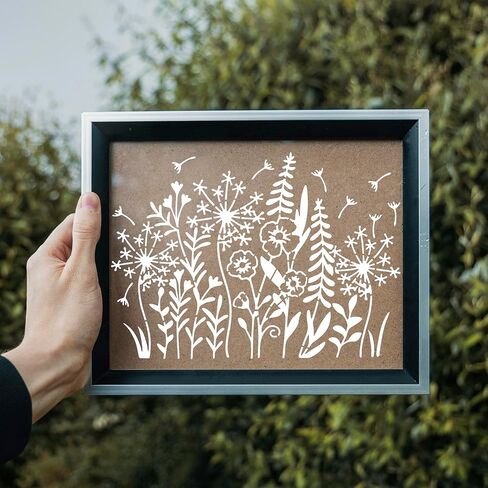 50 Pcs Botanical Flower Stencils for Crafts,Reusable Small Wildflower Stencils for Painting-Cute Flower Leaf Art Drawing Template for Paper Wood Furniture Wall (Flowers 2) in Kuwait