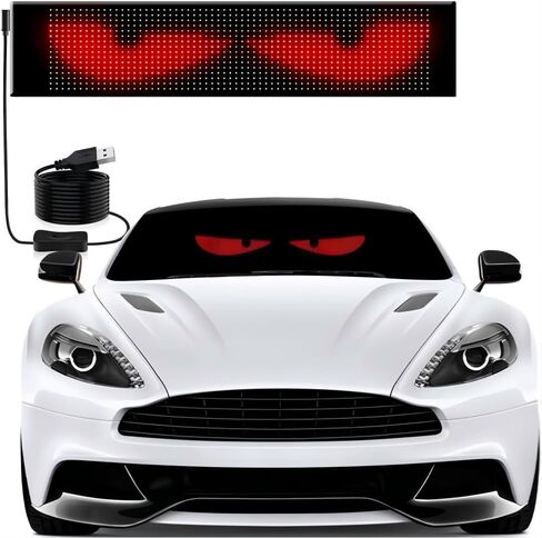 Devil's Eye: 23.42 "x4.72" عرض أدوات Ojos LED LED Para Carro للسيارات سيدان وسيارات الدفع الرباعي والشاحنات المتوسطة - لوحة مصفوفة LED التي تعمل بنظام USB ، التحكم عن بُعد/التطبيق ، سيارة مخصصة in Kuwait