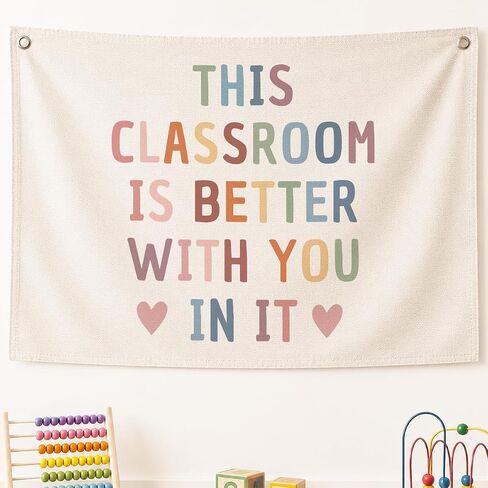 QROZIAR This Classroom Is Better with You in It Sign, Boho Classroom Decor in Saudi Arabia