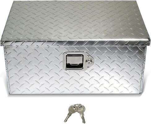 munirater 20 Inch Aluminum Tool Box Storage Truck Underbody Flatbox Replacement for Pick Up Truck Bed ATV RV Trailer W/Lock and 2 Keys Sliver in Kuwait