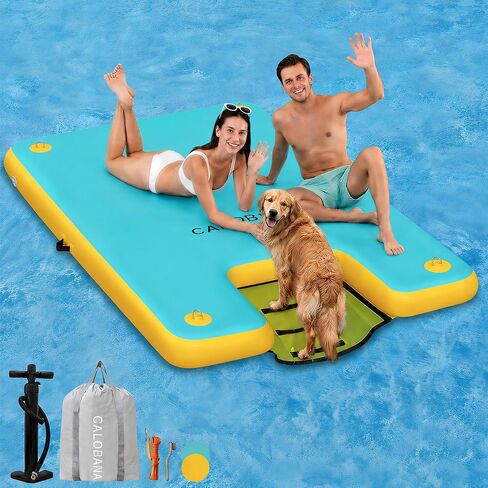 Inflatable Dock Platform, Lake Floats with Boat Ramp Floating Island Raft for Adults Swimming Pool Sea Dock in Kuwait