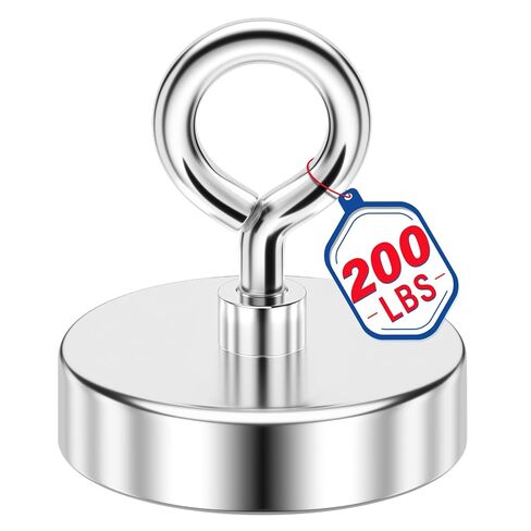 Fishing Magnet, 700 lbs Strong Heavy Duty Magnet with Hooks | Strong Magnets, 3 in Diameter, Single-Sided Design for Tool Room, Hanging Heavy Items, Fishing in Saudi Arabia
