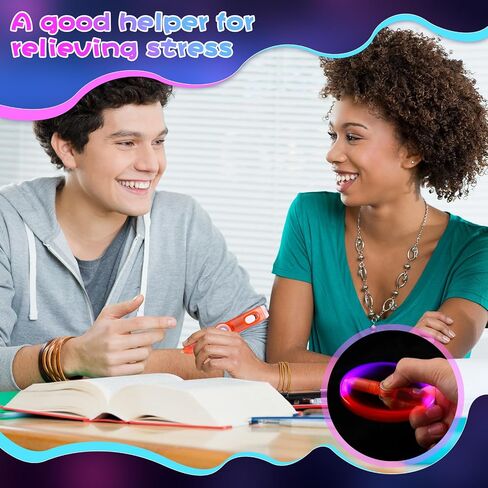 Kigeli 24 PCS LED الغزل الدوار القلم تململ القلم المتداول أصبع الدوران أقلام الحبر للبالغين مخفض الإجهاد مضاد للحفلات الحفلات هدايا الهدايا in Kuwait
