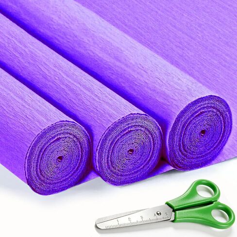 Crepe Paper Rolls, 17 Inch x 98 Inch, 3 Rolls - Heavy Duty Papel Crepe, White Cream Crepe Paper - for Flowers, Mother's Day, Valentine's Day, Birthdays, Weddings, DIY (White Cream) in Kuwait