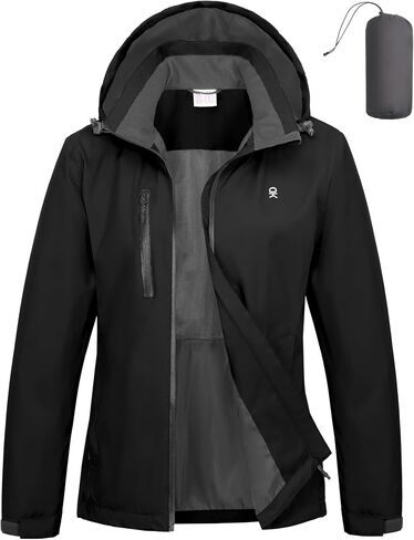 Little Donkey Andy Women's Waterproof Rain Jacket Lightweight Windbreaker Breathable Raincoat with Hood for Outdoor Hiking in Kuwait