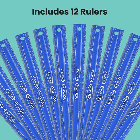 إنه حكام فليكس أكاديميين ، 12 بوصة و 30 سم ، حواف مستقيمة بلاستيكية مرنة ، مثالية للمعلمين ، الفصول الدراسية ، 3 ألوان زاهية ، 12 حزمة in Kuwait